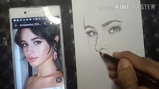 Drawing Camila Cabello Face in Real Time || ASMR Drawing