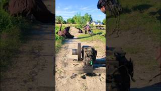 Dangerous diesel engine start with the three man 👨 #viralvideo #shortvideo #pleaseviralvideo