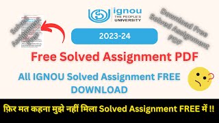 IGNOU Solved Assignment FREE PDF 2024 | IGNOU Solved Assignment 2023-24 Free PDF Download