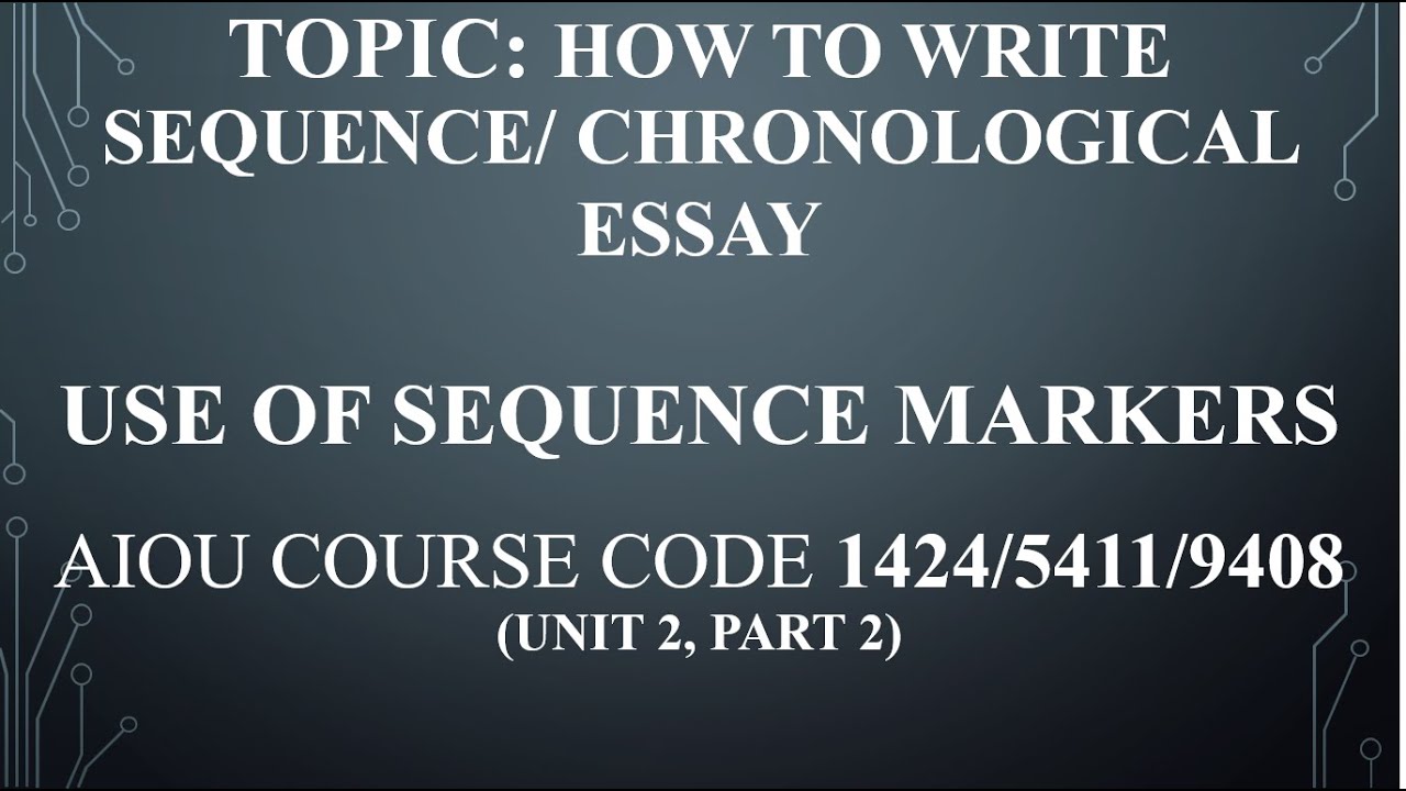 chronological essay format