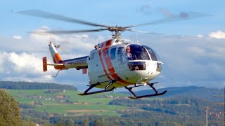 MBB Bo 105 Bölkow Helicopter Landing at Bern