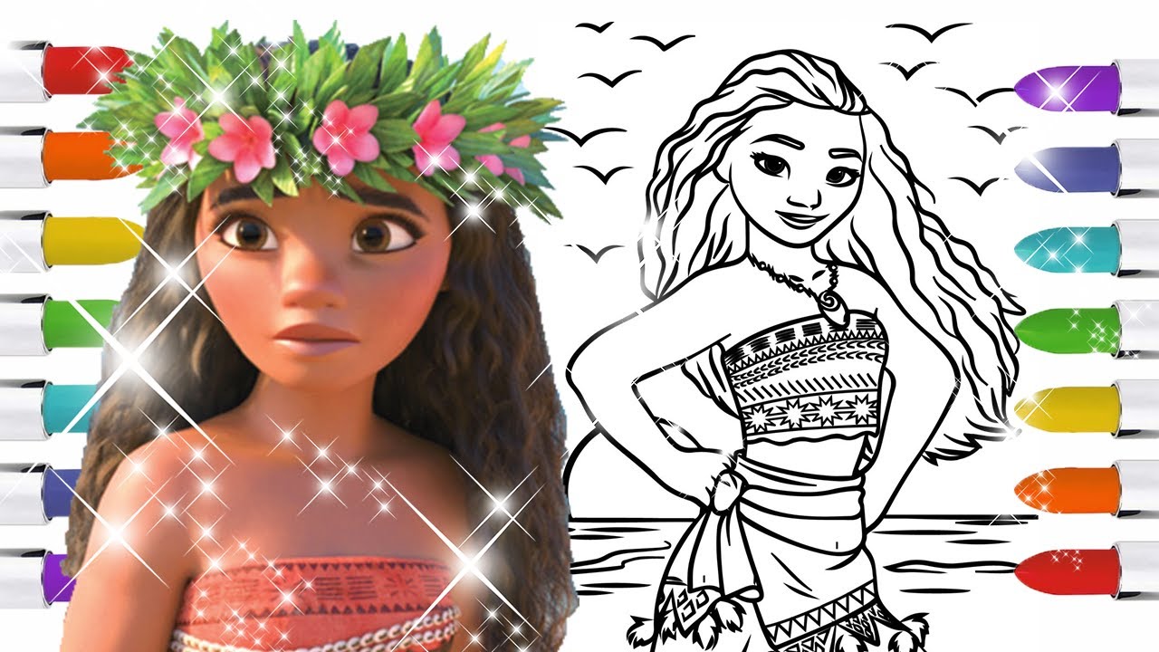 모아나 색칠공부 Coloring Moana Disney colouring Page For Children Kids Videos Learning Colors 튜튜토이 Tutu Toy