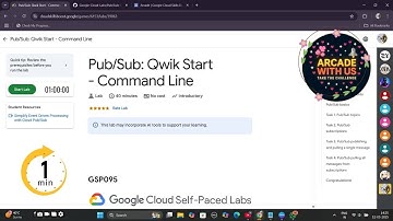 Pub/Sub: Qwik Start - Command Line || #GSP095