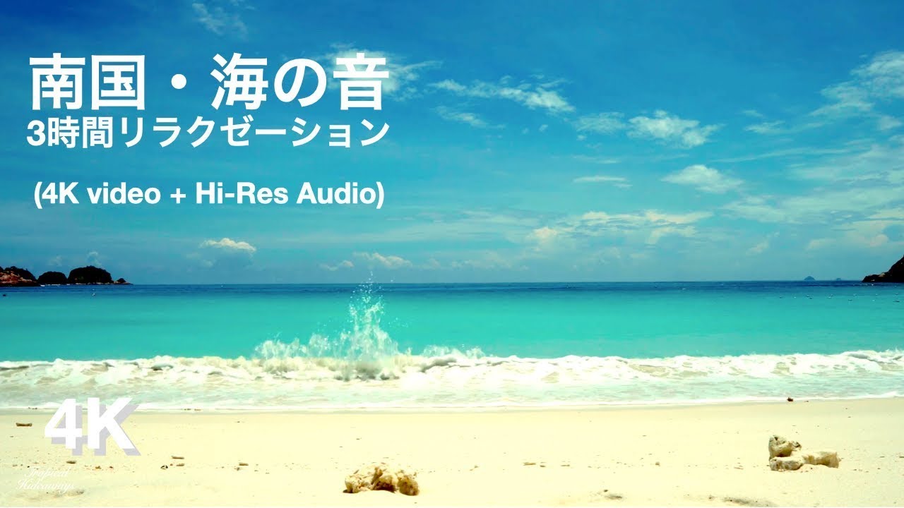 南国離島の午後のビーチ のんびり波音リラクゼーション｜Tropical