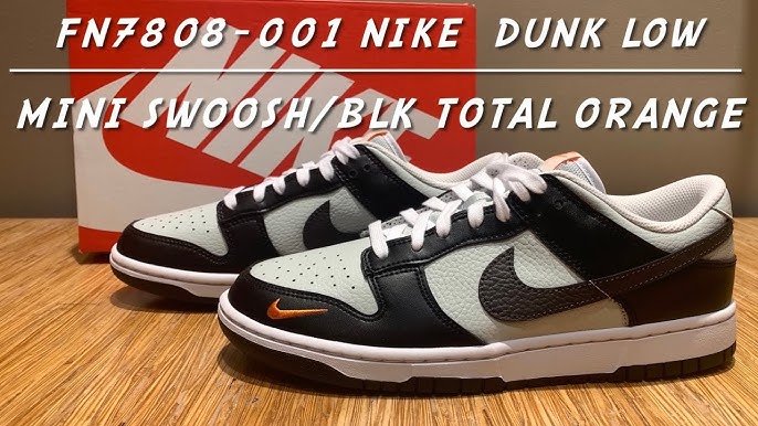 Nike Dunk Low “Mini Swoosh” (Black/Total Orange) - Style Code: FN7808-001 