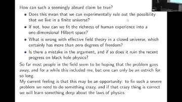 HEP Seminar - Quantum mechanics and observers for gravity in a closed universe