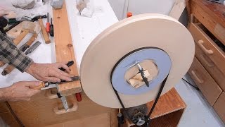 The start of my big 20" bandsaw build. Making the wheels out of plywood, mounting the bearings, and truing them up and balancing. 