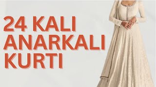 24 Panel long anarkali kurti/dress cutting and stitching/kalidar anarkali frock/suit/full flair gown
