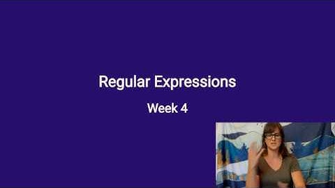 Regular Expressions