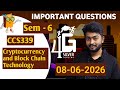 Cryptocurrency and Block Chain Technology Important Questions CCS339 Sem 6 08/06/2026