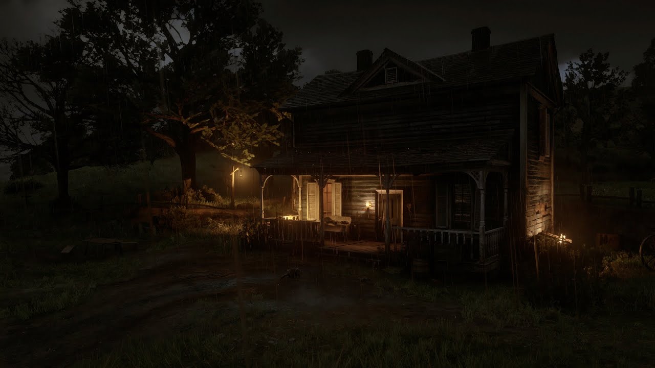 Heavy rain sound near forest house for your sleep Deep Sleep with