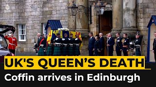 Queen Elizabeth II's coffin arrives at Holyrood palace in Edinburgh
