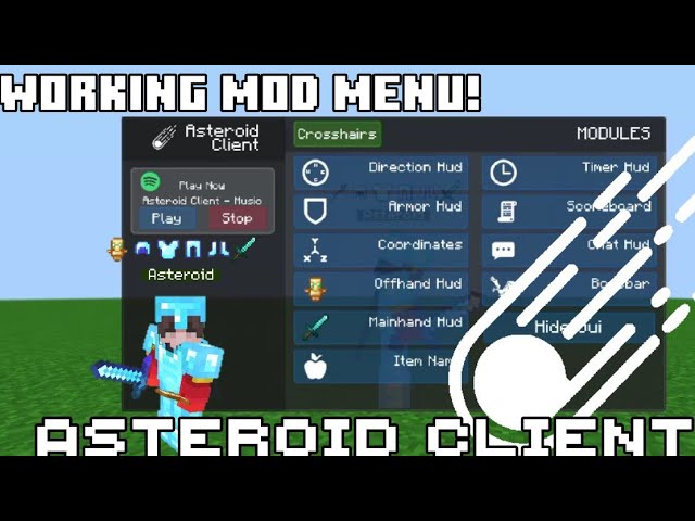 Asteroid Client (1.20, 1.19) - Mod Menu, Direction HUD, FPS Improvement 