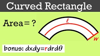 Area of a "curved rectangle" (bonus: why dxdy=rdrdθ)