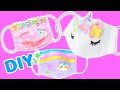 DIY【手作りマスク】ユニコーンの立体マスクとプリーツマスクの作り方   How to make unicorn face mask for kids. 3D mask&Pleated mask