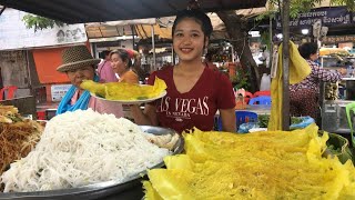 Cambodian Street Food - Delicious Crispy pork Sandwich, Grilled Duck, Yellow Pancake & More