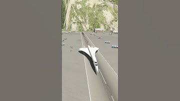 Concorde aircraft taking off short distance from a cliff runway (simulation)