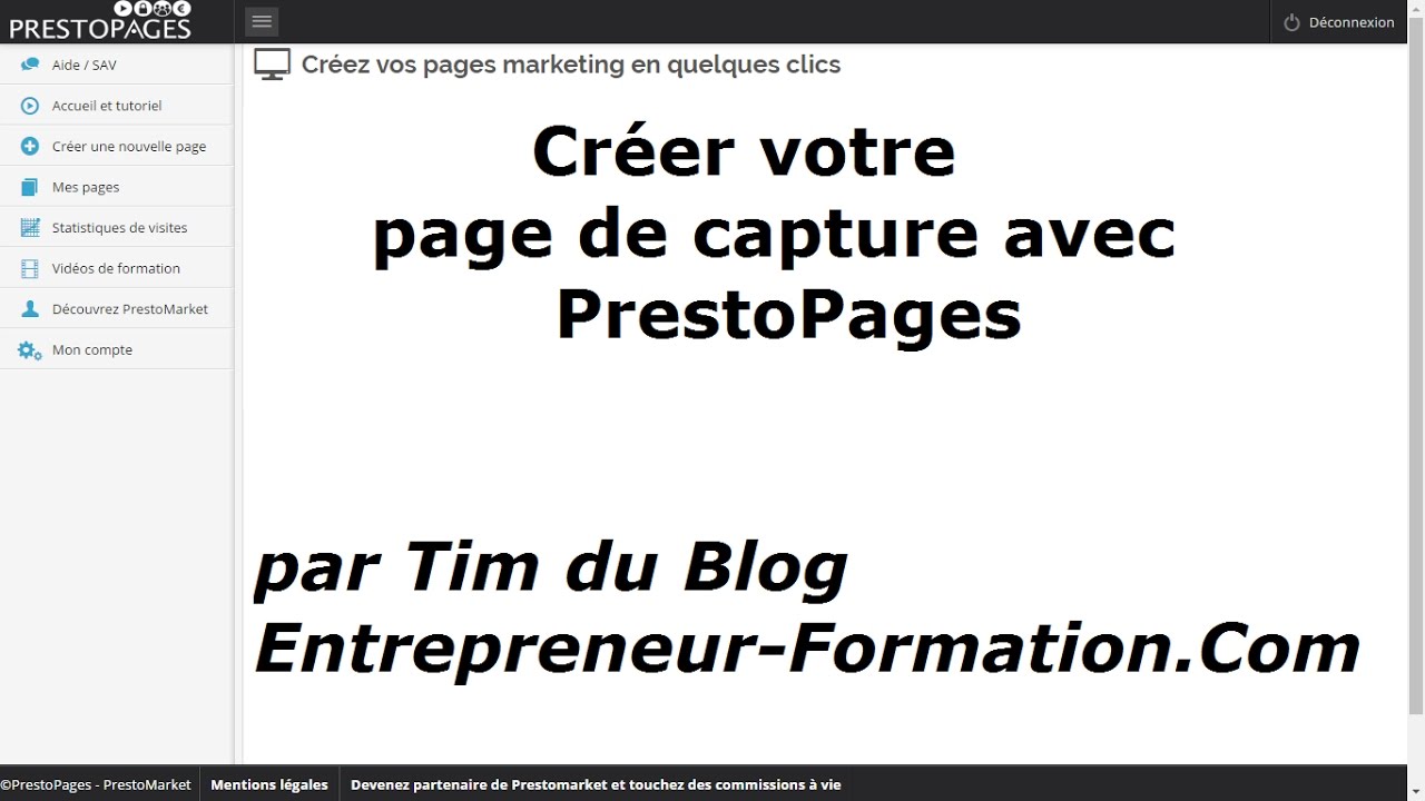 Créer une page de capture avec PrestoPages