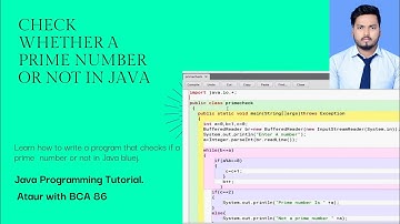 check whether number is prime or not in java | Prime number or not java  using bluej