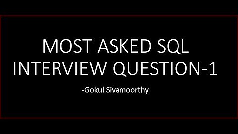 #SQL - Interview question | Subquery