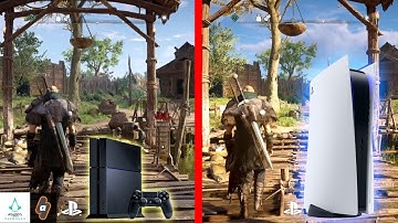 PS4 vs PS5 GAMEPLAY Side by Side Graphics Comparison Assassin