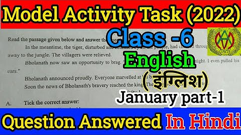 Model Activity Task Class 6 English January Part1 2022 in Hindi Medium |MERE ANUBHAV and MERE VICHAR