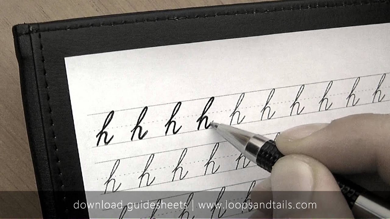 Learn cursive handwriting - Lowercase H - YouTube