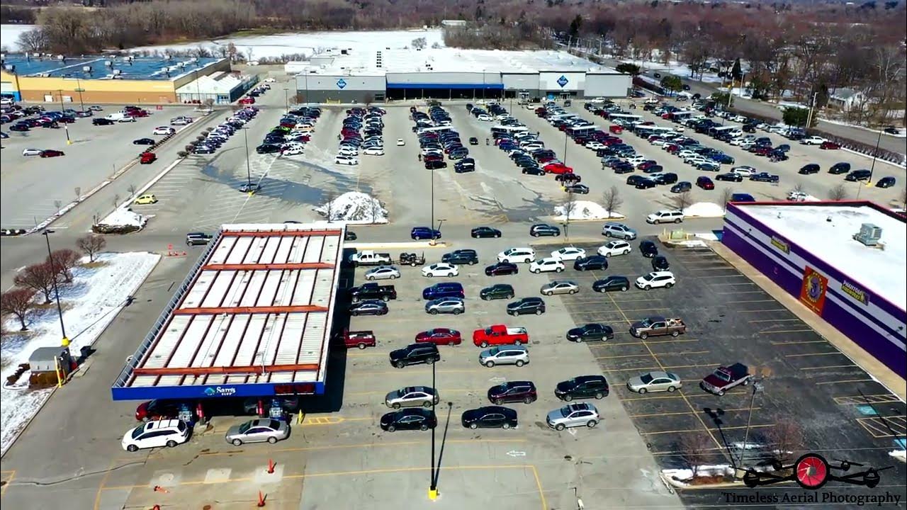 Gas Station Lines Are Never Ending Right Now! 4K Drone HyperLapse At