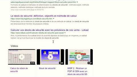 Calcul de stock de sécurité