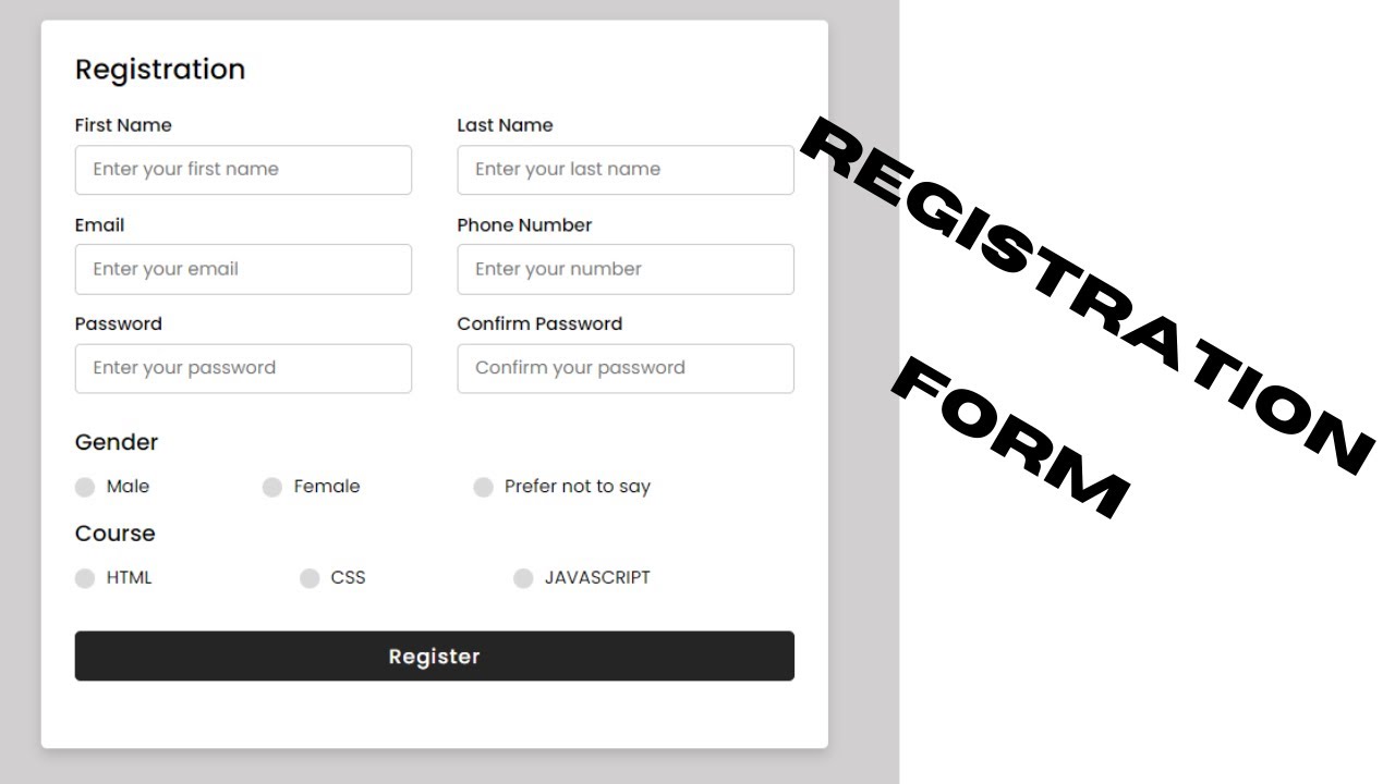 Registration Form HTML and CSS | Source code - YouTube