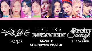 SAVAGE × LALISA × MONEY × PRETTY SAVAGE - AESPA, LISA & BLACKPINK [COLOR CODED] (by: Seohwan Mashup)