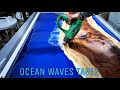 Diy epoxy resin table  how to make ocean table  step by step with subtitles