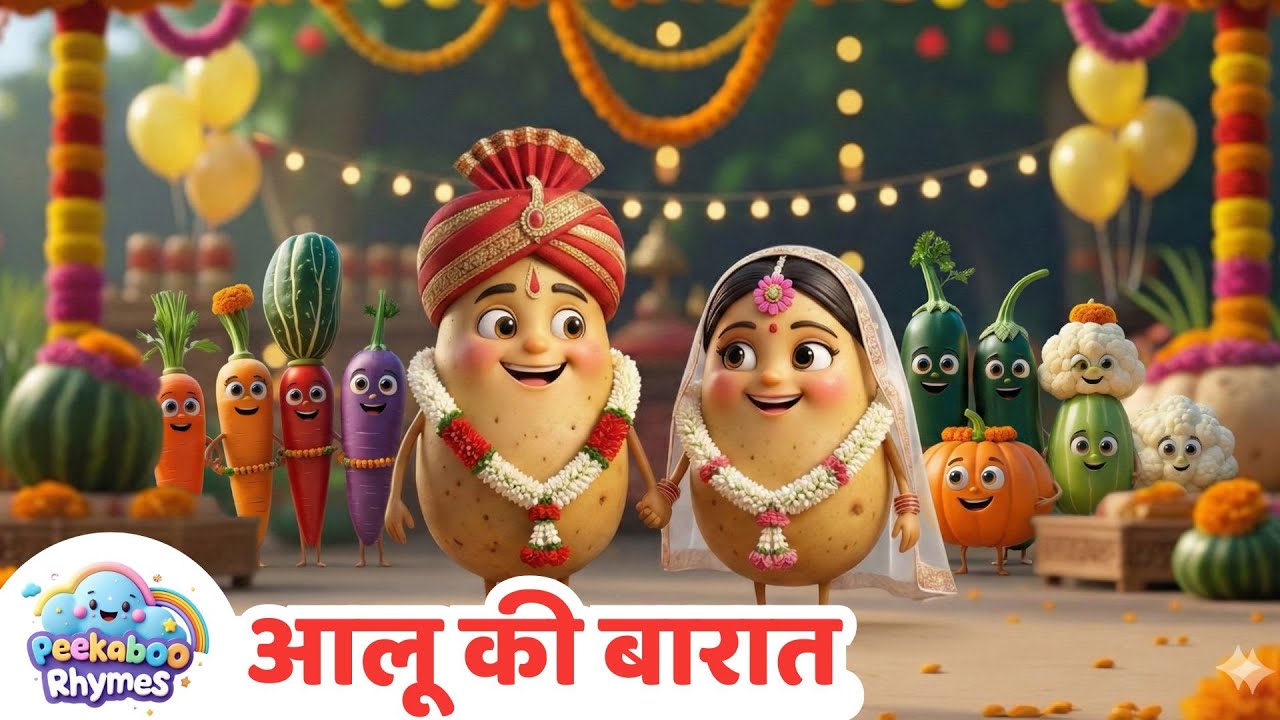 Aalu Ki Nikli Barat | आलू की बारात | Fun Hindi Rhymes for Kids | Peekaboo Rhyme