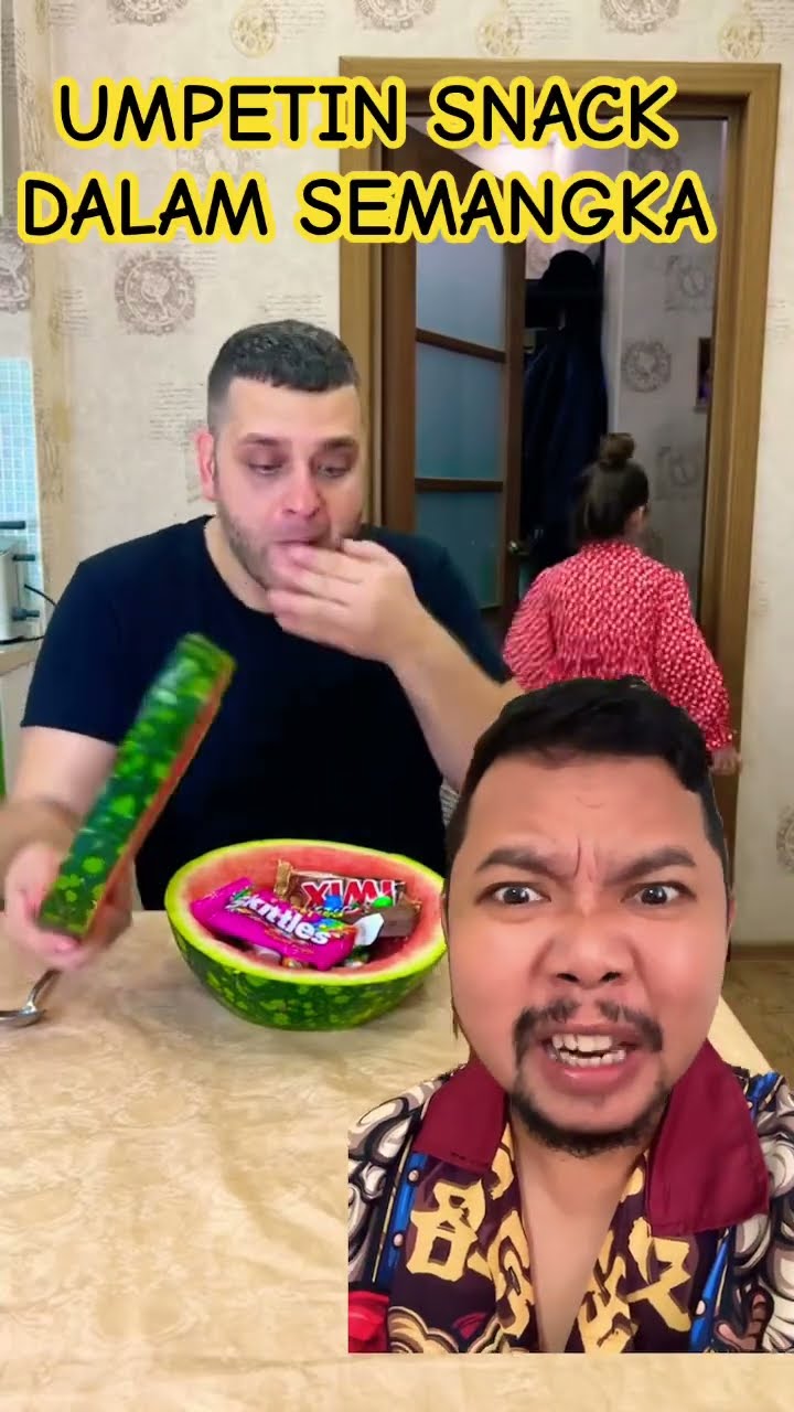 PAPA MAKAN SNACK DALAM SEMANGKA!!!???#shortsfeed #shorts #reaction