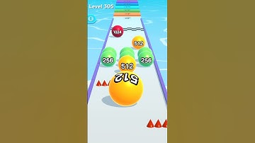 Run ball 2048 Gameplay (ios Android)  #runball #gameplay #1 all levels #1k  #shorts