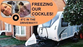 CARAVANNING IN THE DRIVEWAY AT -8°C!!! - in our Bailey Discovery D4-4 caravan 04/12/22