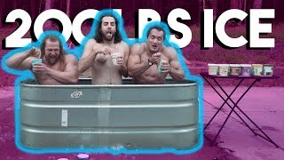 Ice Cream Ice Bath Brain Freeze Challenge | Clarence & Juji