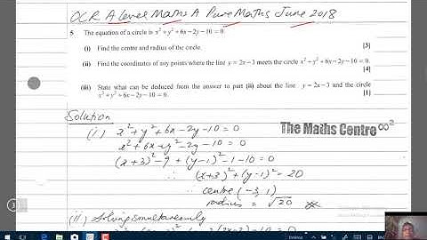OCR A Level Pure Maths H240/01 June 2018 Q5 Part 1