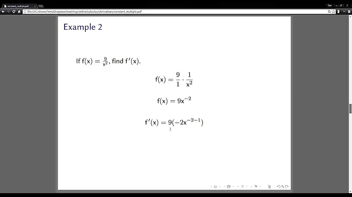 The Constant Multiple Rule