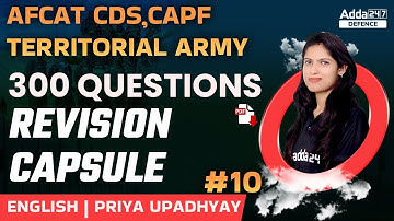 AFCAT 2 2022 | 300 Questions Revision Capsule for Airforce, AFCAT, CDS, TA  | By Priya Upadhyay