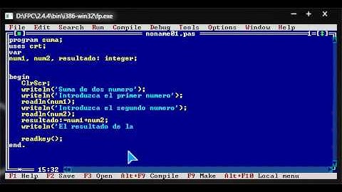 suma de dos números en pascal