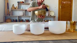 Hybrid Singing Bowl Set Selection | 5-Min Customer Demo (Crystal + Metal Bowls) {A=432hz}
