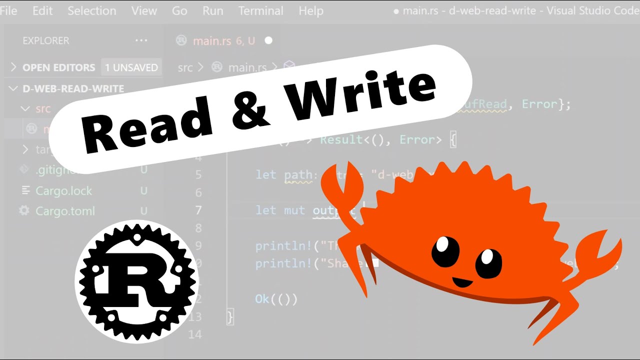Files. Read & Write. Rust Lang - YouTube