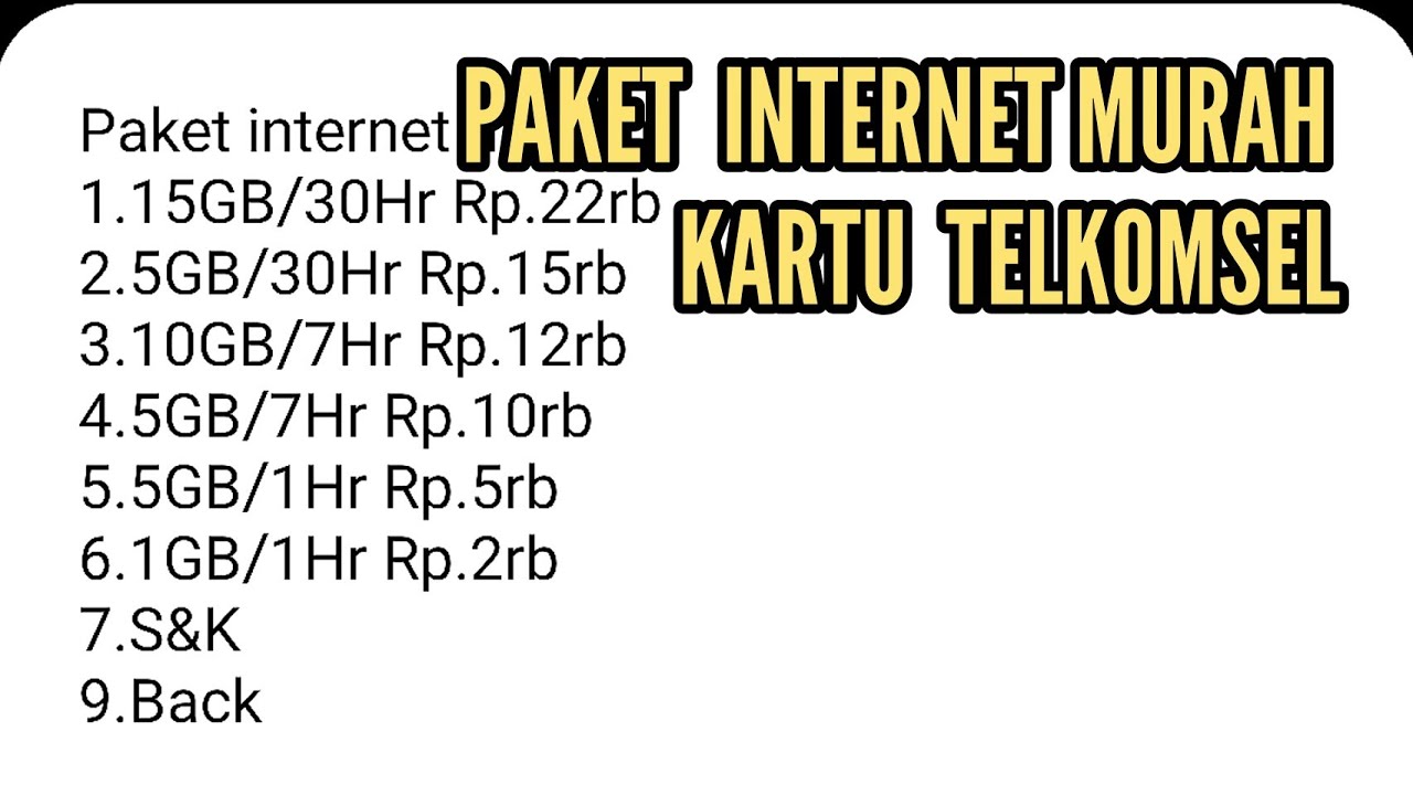 Cara Daftar Paket Internet Malam Kartu Telkomsel Murah terbaru