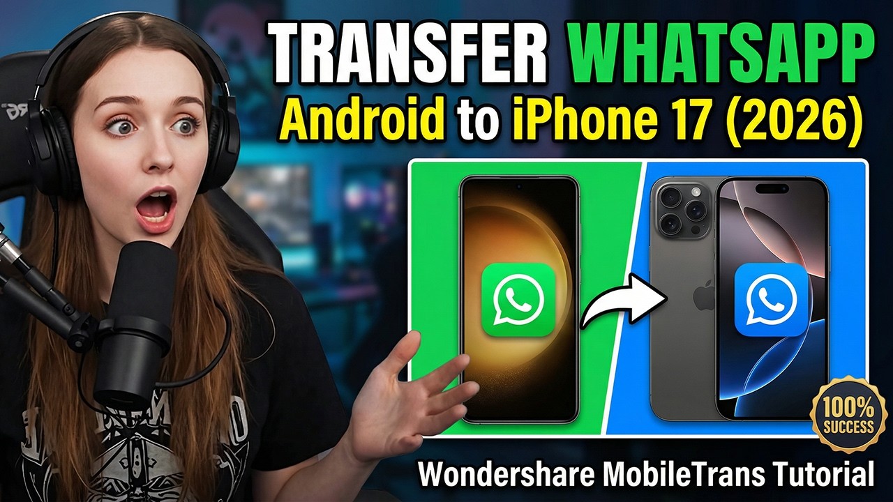 Перенос WhatsApp с Android на iPhone 17 (2026) | Инструкция по Wondershare MobileTrans