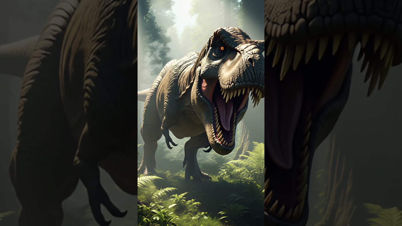 Hyper-Realistic T-Rex Roar: Cinematic Jungle Emergence (8K)