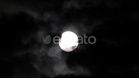 Timelapse with Full Moon Moving Between Clouds | Stock Footage - Envato elements