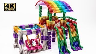 DIY How To Make Indoor Playground with Magnetic Balls ( ASMR )  | Magnet World 4K