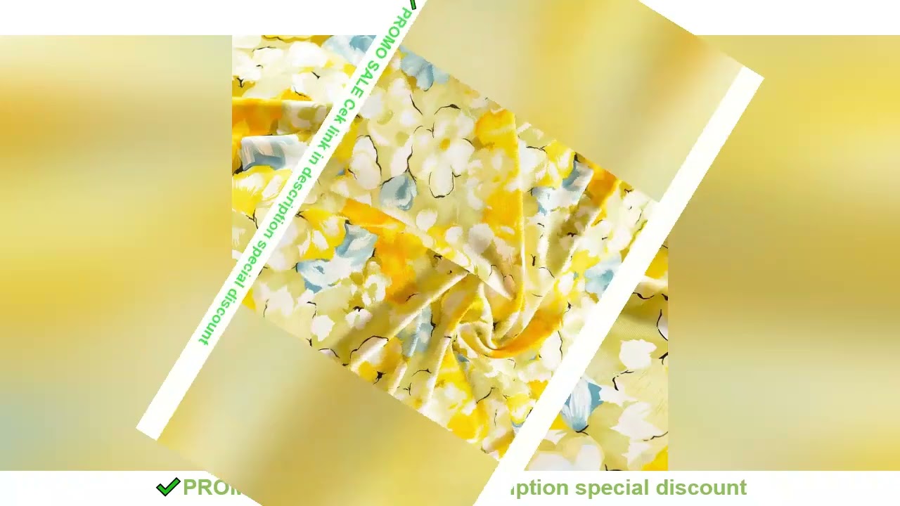 100cm*140cm Yellow Flower Rayon Fabric Soft Viscose Material For Dress Shirt