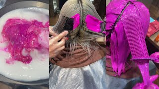 صبغ الشعر وردي 💕- صبغات الشعر 2022 How to dye your hair pink